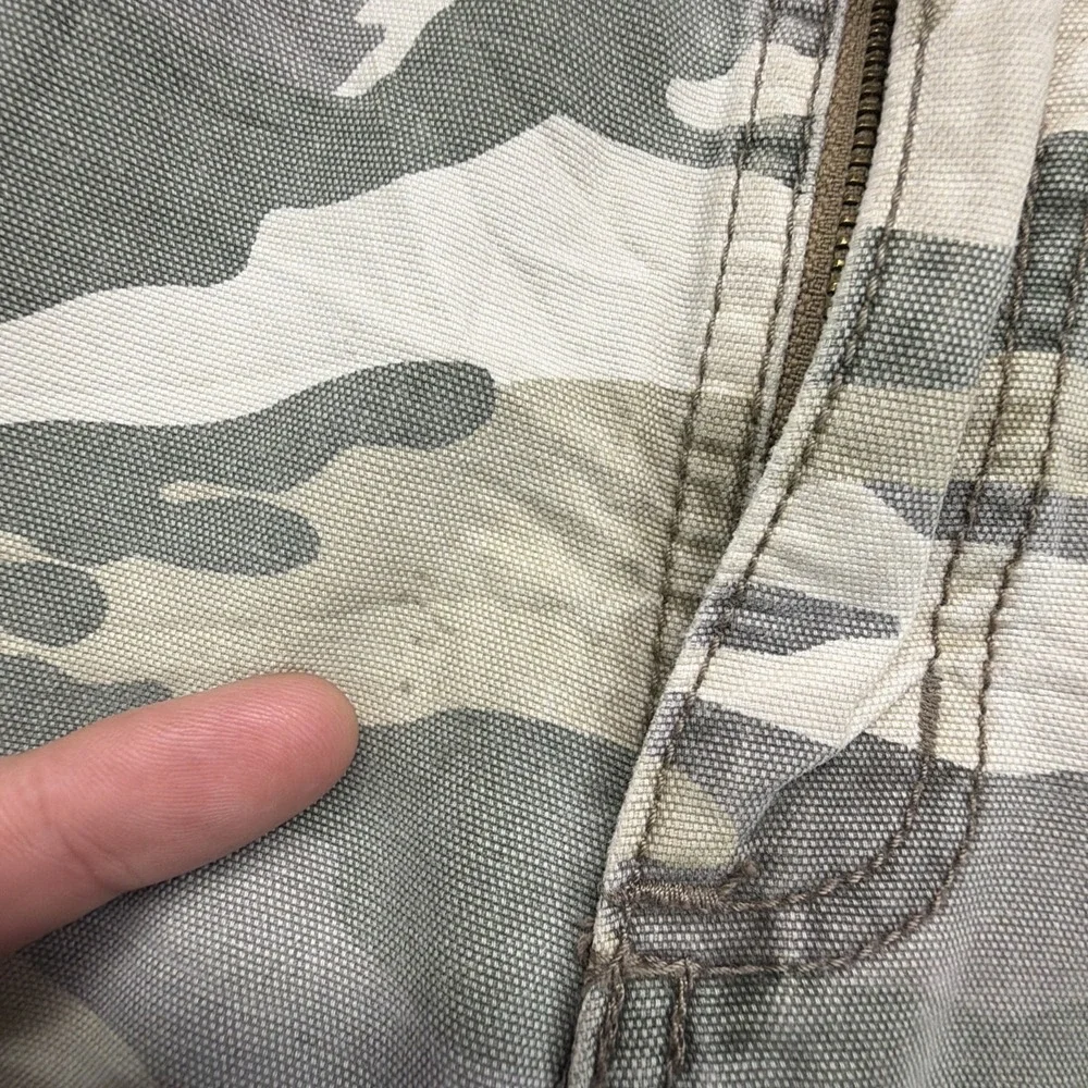 Carhartt Cargo Shorts Mens 40 Camo Grey White Relaxed Fit Cotton 100279